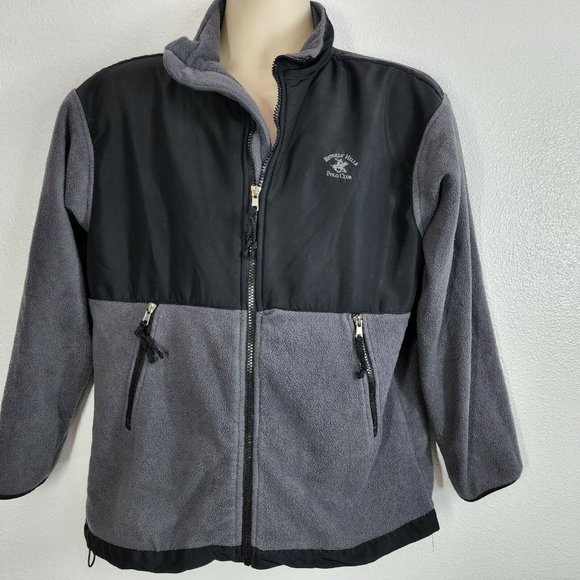 Beverly Hills‎ Polo Club Jacket Embroidered Black Zip-Up Youth Size Large 14/16 - Picture 3 of 9